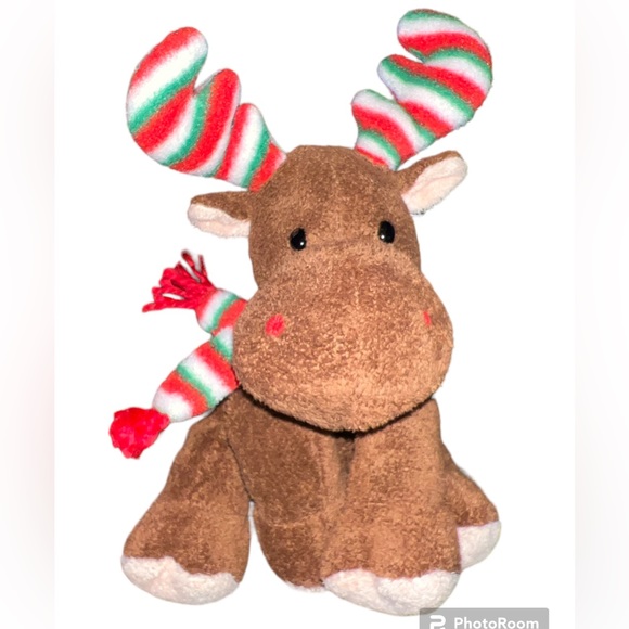 Ty Pluffies 2006 MERRY MOOSE the Holiday Moose 8" Plush - Picture 1 of 2